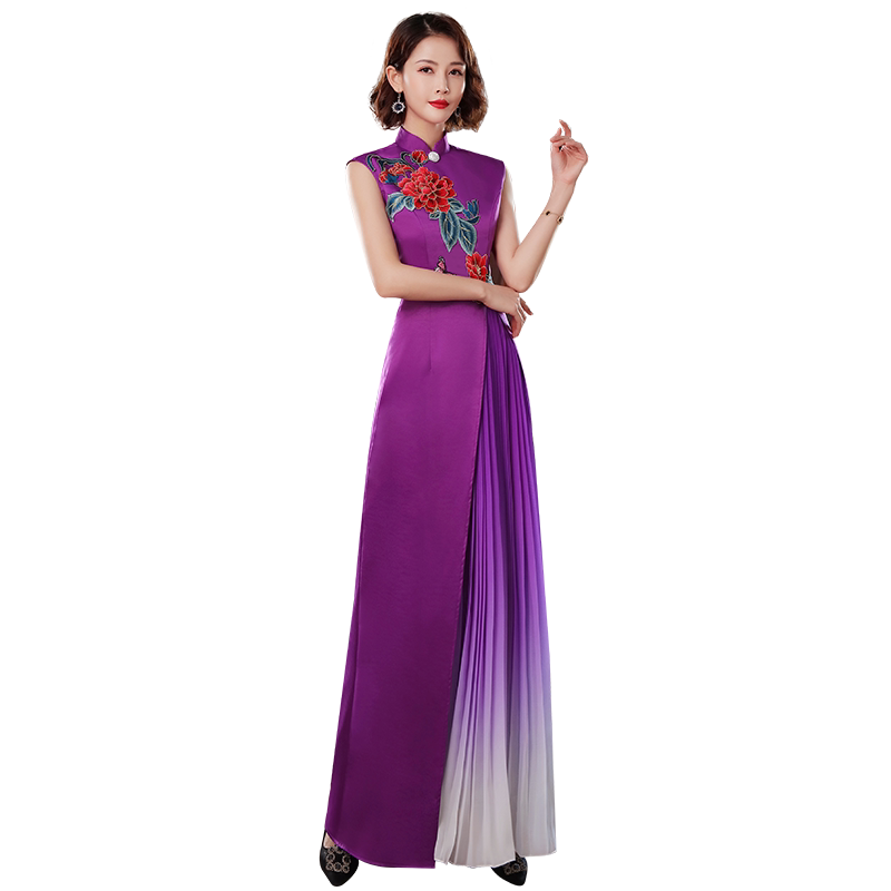 走秀高端舞台长款修身年会晚礼服