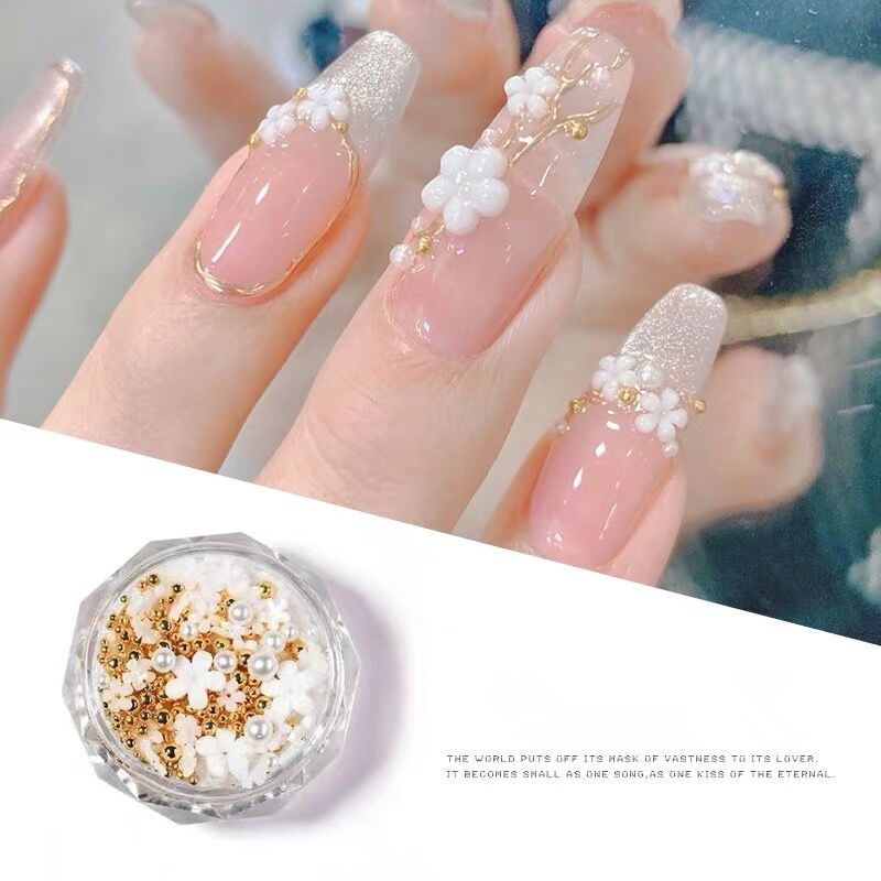 美甲立体高亮泡泡大小混合丝带