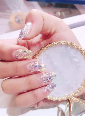 韩国大亮片美甲ins网红新款爆闪渐变幻彩指甲混装变色龙六边形片