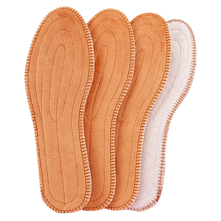 2双 压缩羊毛鞋垫加绒加厚女吸汗防臭软底舒适棉鞋男冬季保暖儿童