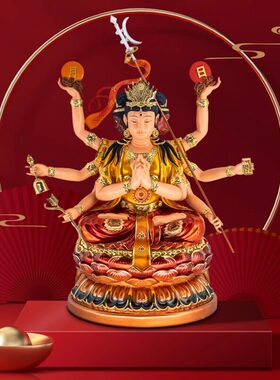 家用佛堂供奉斗姆元君神像树脂中天梵气斗母星君像中式工艺装饰品