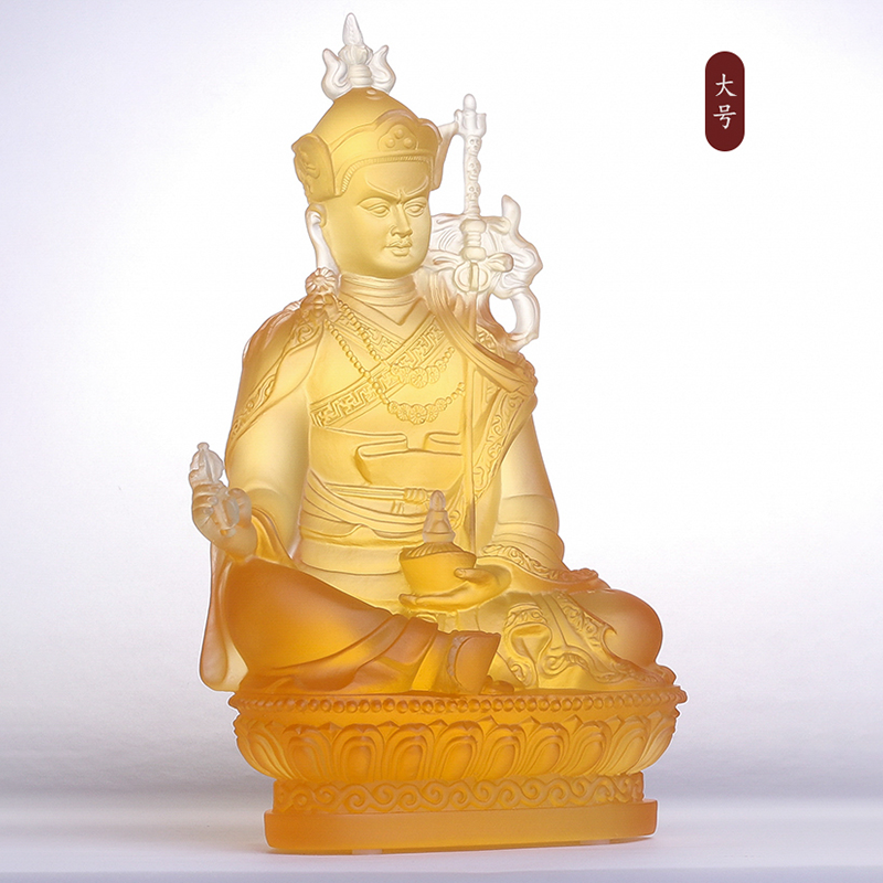 密宗风格莲师八变摆件藏式琉璃佛像工艺家用供奉桌面摆件装饰饰品