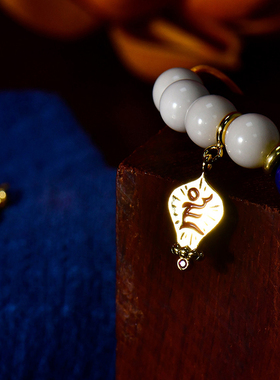 S925银镀金宝光种子字吊坠藏式风格佛珠念珠卡扣卡子装饰配件