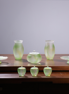 中式禅意琉璃佛具全套佛堂供果盘灯底座摆件组合古典家居陈设套件