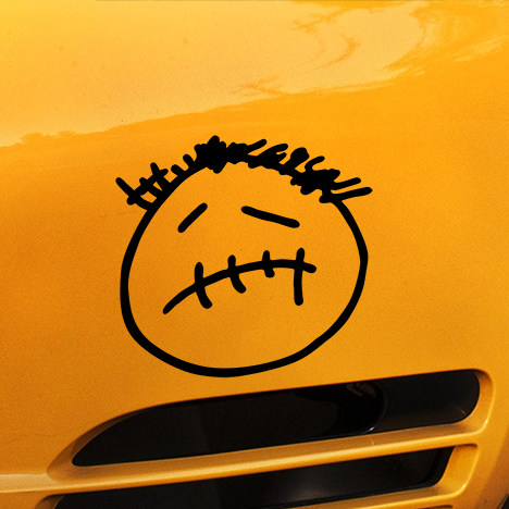 潮牌鬼脸travisscott汽车贴纸