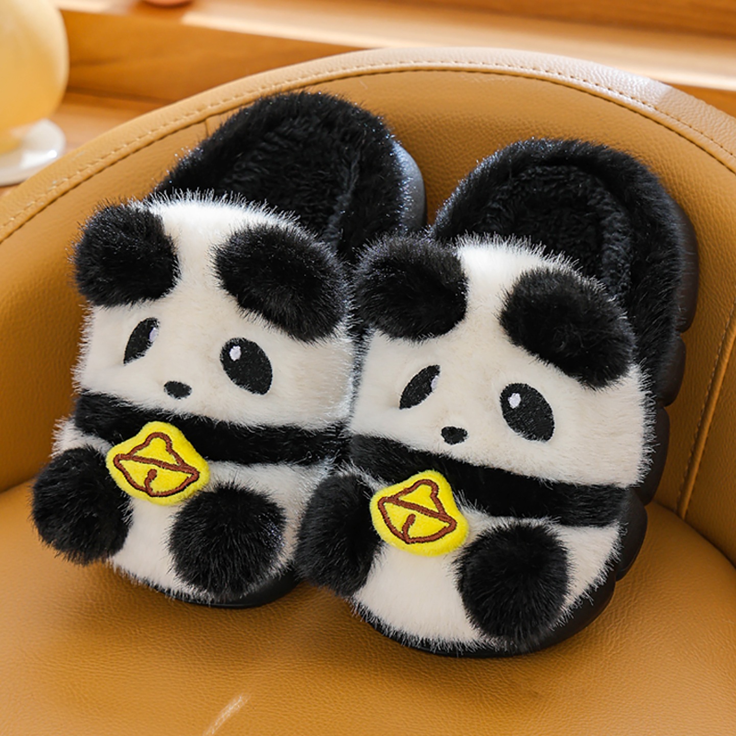 儿童棉拖鞋可爱卡通熊猫室内家居