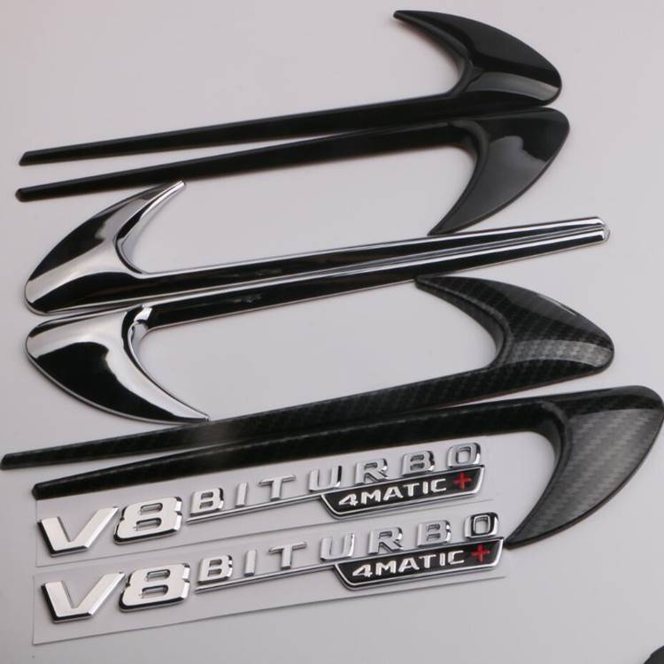 奔驰标 AMG标 奔驰 V8BITURBO 4MATIC+车标 翼子板标