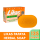 Papaya Soap Herbal Likas Bar Face Body 135g