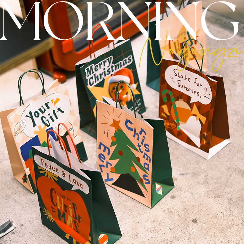 圣诞礼物袋包装袋卡通纸袋苹果平安夜圣诞袋礼物手提袋袋礼品袋子