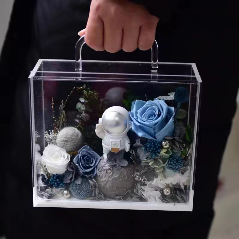 永生花礼盒手工制作母亲节情人节送闺蜜DIY毕业季礼物亚克力空盒图片