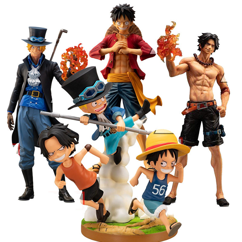 眼镜厂一番赏 海贼王 兄弟的羁绊路飞萨博艾斯童年三兄弟景品手办