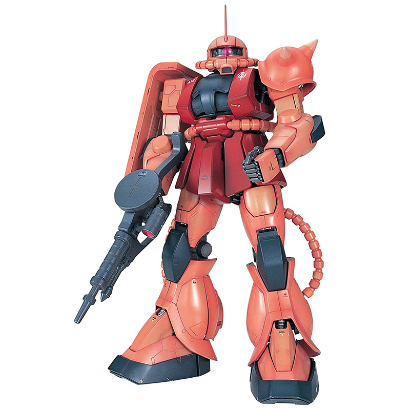 万代拼装模型 pg 1/60 ms-06s zaku ii 夏亚专用 红扎古 2