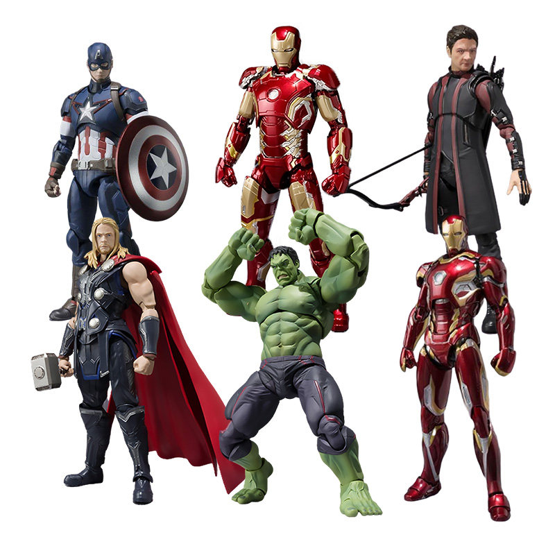 万代shf复仇者联盟2奥创纪元雷神绿巨人钢铁侠美队鹰眼mk45现货b