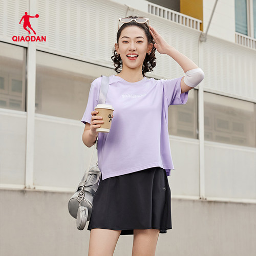 乔丹运动T恤女款2025秋季新款圆领宽松短袖透气吸汗跑步健身上衣