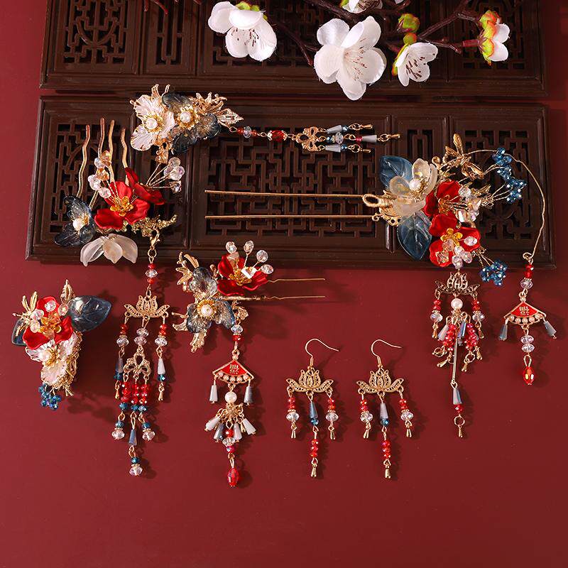 新中式古风汉服头饰发夹女流苏发饰古装发卡头饰发饰古风发饰配饰