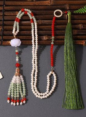 马面裙项链配饰明制古风压禁汉服新中式女童璎珞项圈古装旗袍吊坠