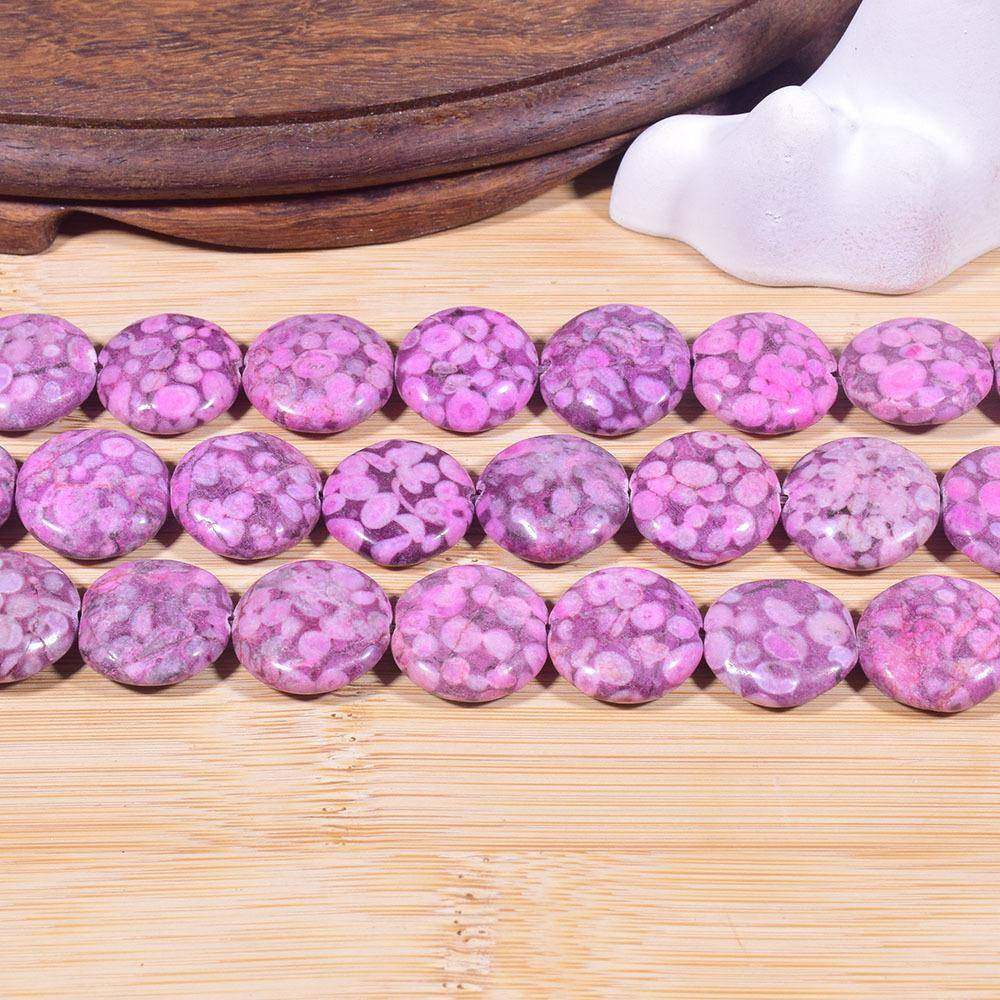 天然珊瑚玉菊花纹化石扁圆形珠手工串珠项链手串耳环饰品配件,饰品/流行首饰/时尚饰品新,其他DIY饰品配件,淘宝优惠券,粉丝福利购,淘宝优惠卷