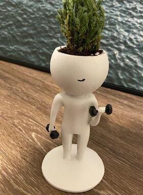 跨境人型健身花盆摆件家居庭院设计装修创意艺术家居装饰品树脂
