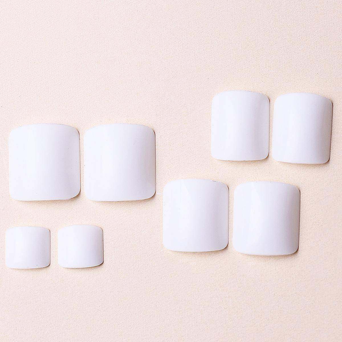 源头工厂直销网红简约白色脚指甲贴片可拆卸穿戴甲24片短款甲片,彩妆/香水/美妆工具,穿戴甲/甲片,淘宝优惠券,粉丝福利购,淘宝优惠卷