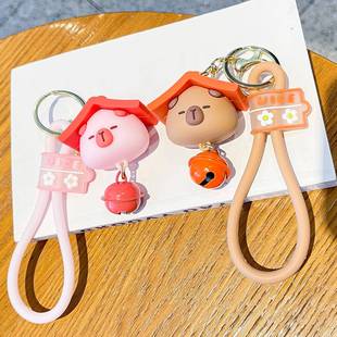情侣钥匙扣精致创意卡通包包可爱挂件书包汽车礼物小猪钥匙链挂饰