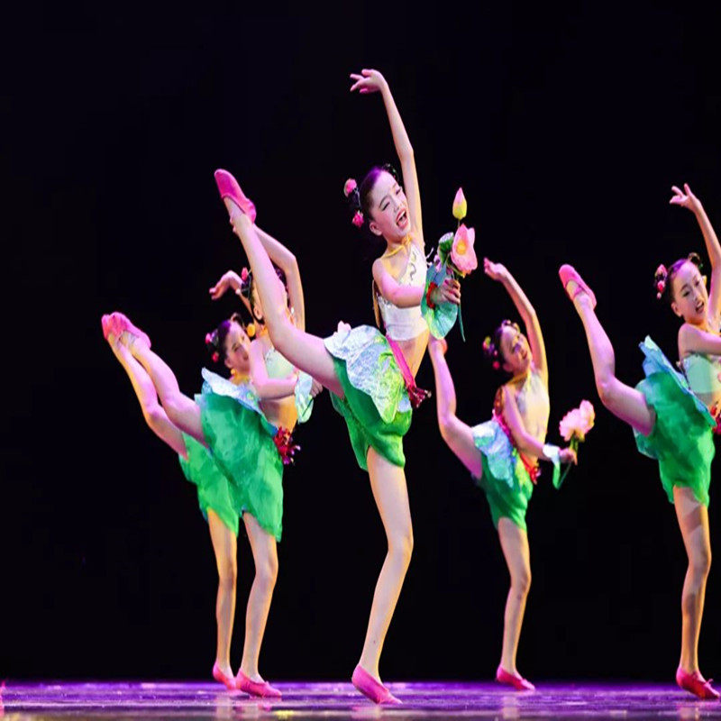 儿童演出服采莲舞蹈小荷风采