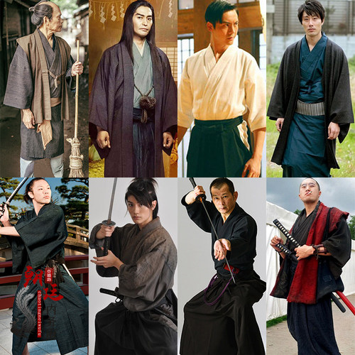 日本棉麻古装男士汉服夜行衣