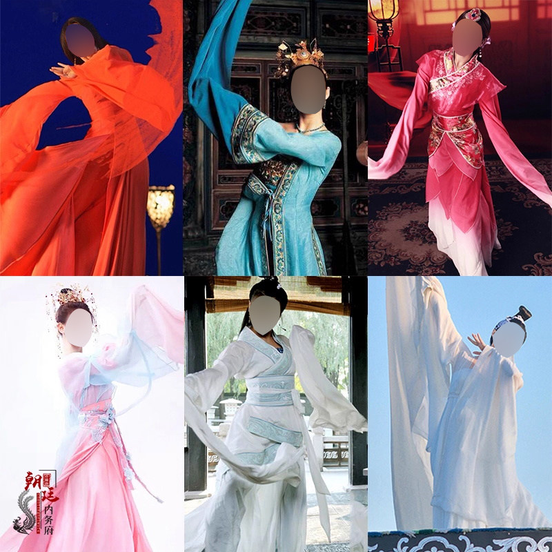 女士唐朝水袖宫廷伴舞古装汉服