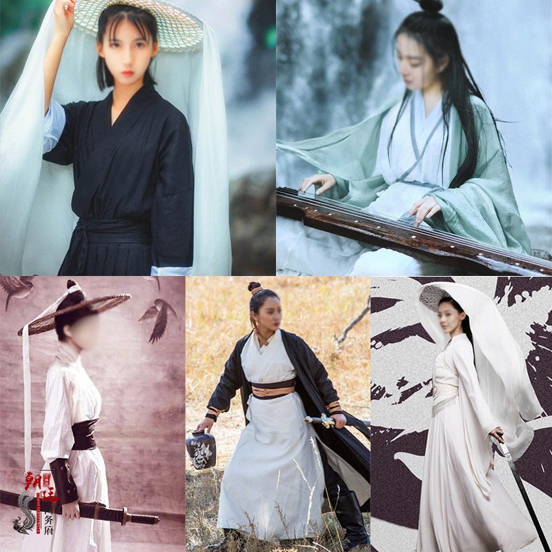 斗笠沙漠女侠影视古装骑马服