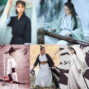 影视古装同款古装骑马女古装女剑客斗笠女剑客沙漠女侠古装