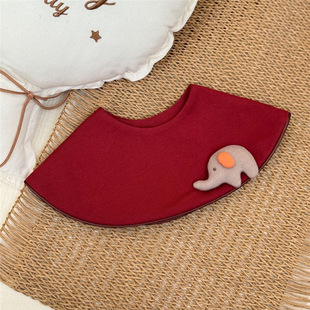 全棉公仔款 宝宝围嘴新生儿口水巾纯棉婴幼儿喂奶巾大围兜转圈滚边