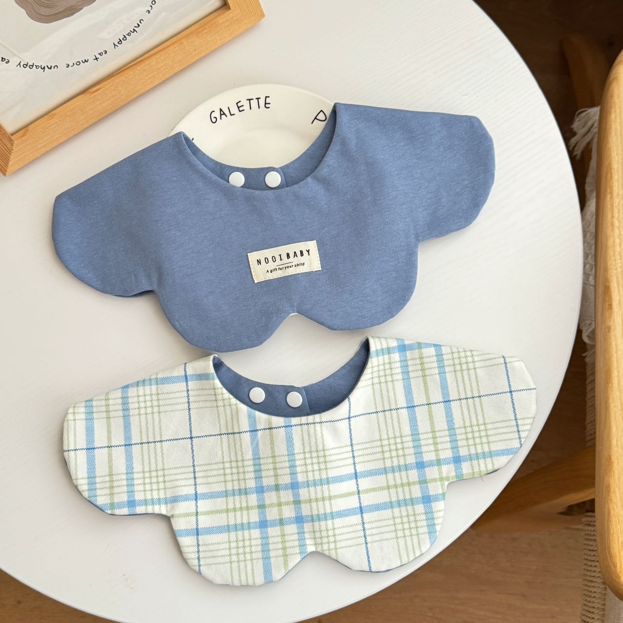 双棉纯棉花瓣围嘴婴幼儿口水巾