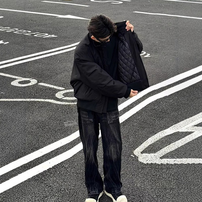 bomber飞行夹克棉服男款冬季加厚美式棉衣外套工装短款夹棉棒球服