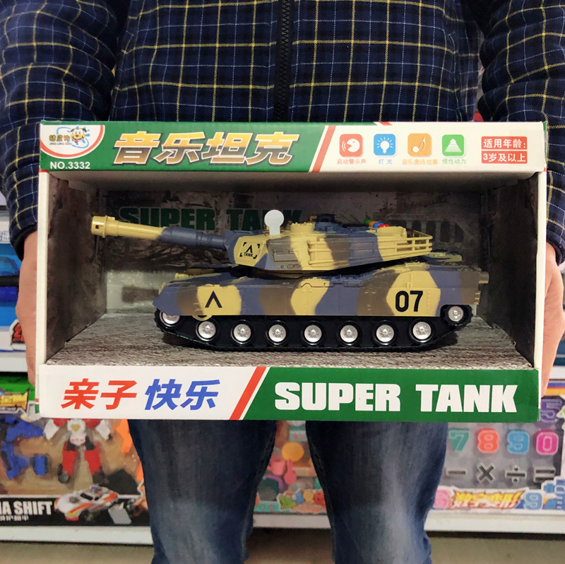 精灵狗多功能惯性音乐军事坦克车模型儿童男孩宝宝讲故事早教车模