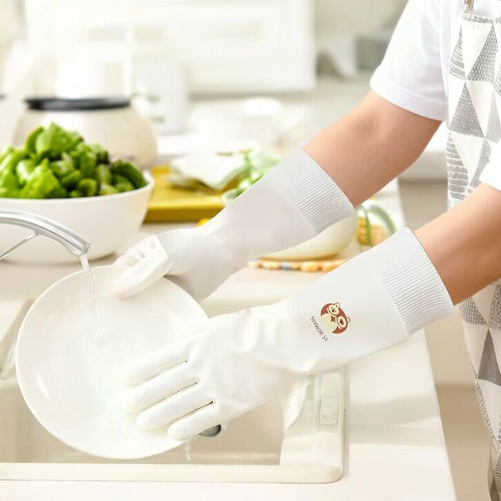 洗碗手套家务清洁女厨房家用加厚耐用型冬季夏季橡胶皮洗衣服防水