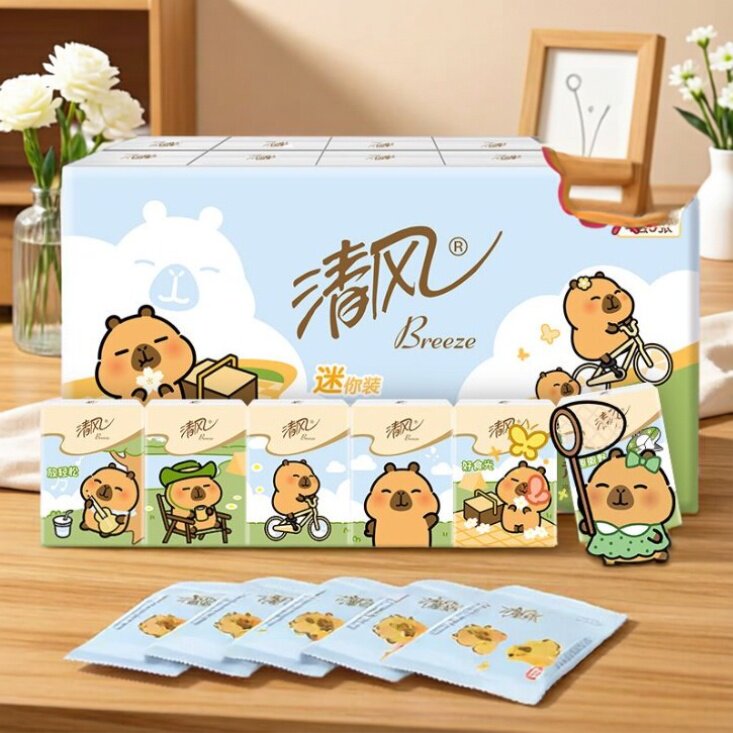 清风手帕纸卡皮巴拉联名款学生便携90包手帕纸88vip2元包邮商品图片