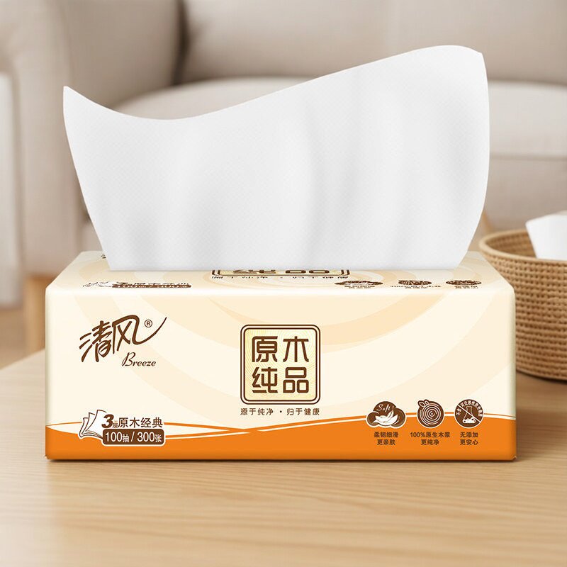 家用抽纸3层100抽实惠装纸巾餐巾纸卫生纸纸抽婴儿纸2元包邮商品