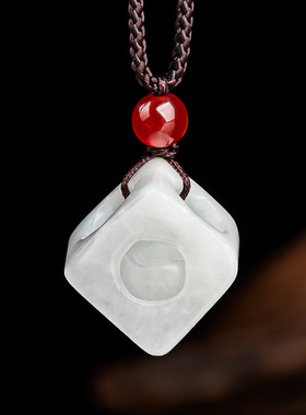 天然缅甸A货翡翠玲珑筛子吊坠玉石挂件花件男女款玉坠情侣送礼