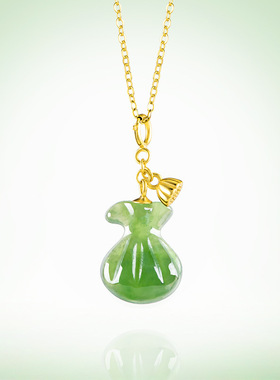 正品老料和田玉碧玉钱袋吊坠S925银镶天然玉石挂件女款情侣礼物