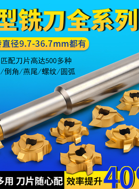 德国进口t型刀三刃六刃合金T型铣刀小孔槽刀旋风铣刀非标定制