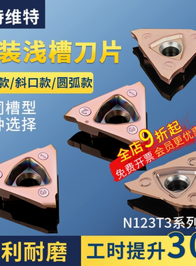 三角卡簧槽刀片N123U3-100R050-1.8数控立装切槽圆弧切刀刀片