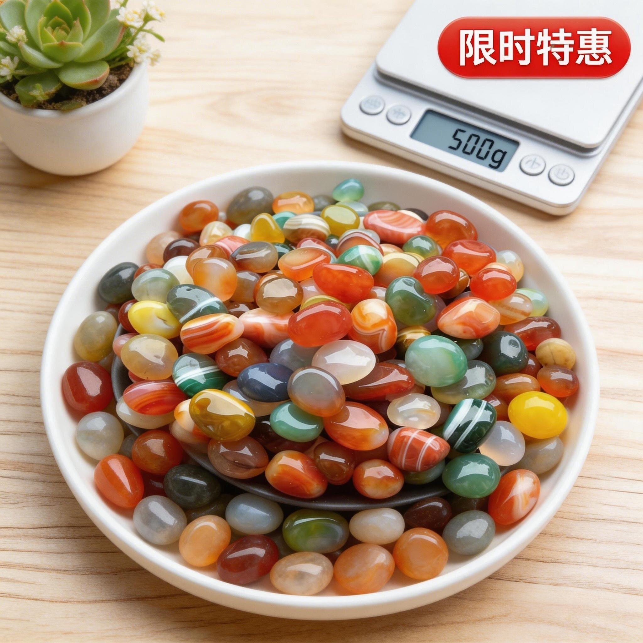 南京雨花石原石天然清仓鹅卵石多肉铺面石鱼缸盆栽五色彩色小石子