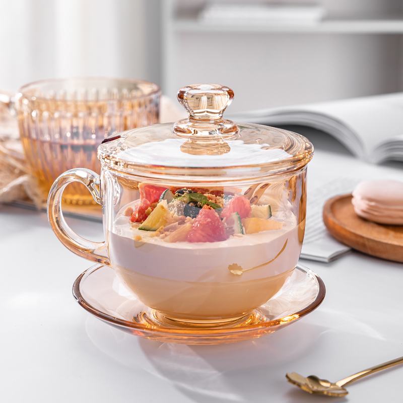 朗旭琥珀色高颜值大容量牛奶杯