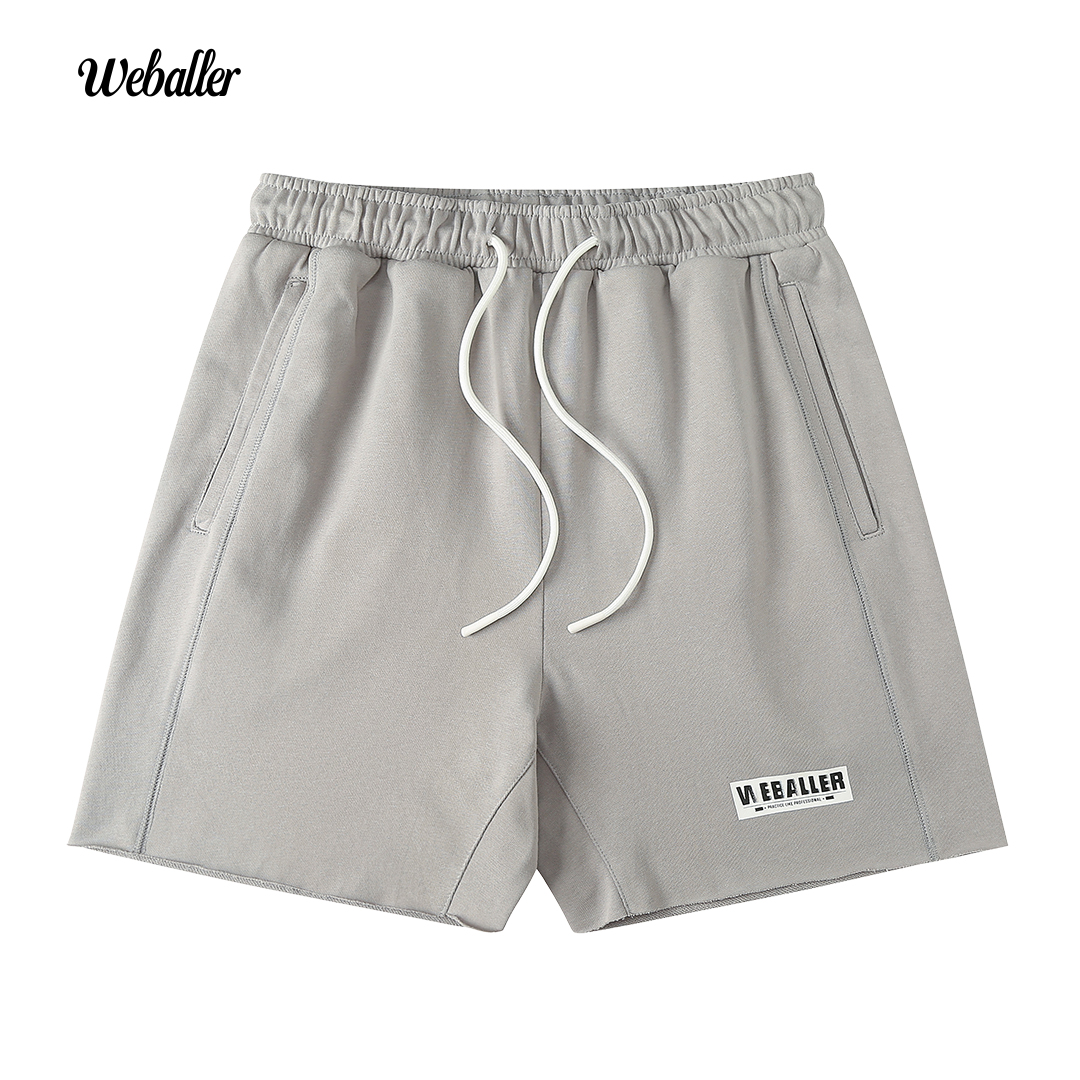 weballer篮球抽绳纯棉毛边短裤
