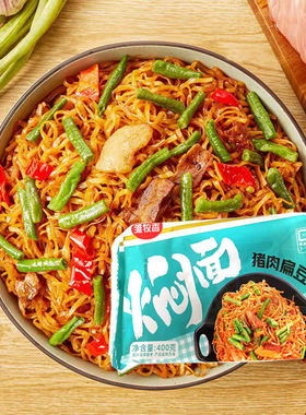 雏牧香焖面方便快餐猪肉豆角420g
