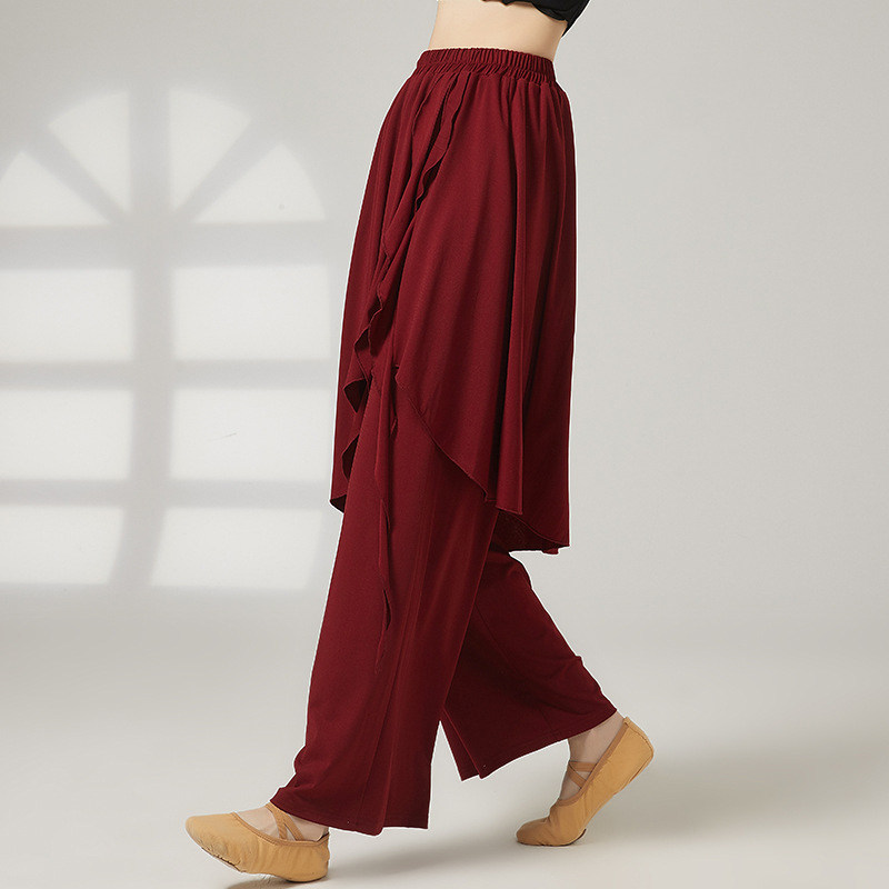 现代舞飘逸阔腿裤新款跳舞衣服中国古典练功服宽松直筒舞蹈裤,运动/瑜伽/健身/球迷用品,现代舞服装,淘宝优惠券,粉丝福利购,淘宝优惠卷