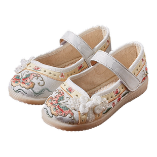 女童汉服鞋2025新款春秋儿童鞋民族古风古装格格绣花鞋老北京布鞋