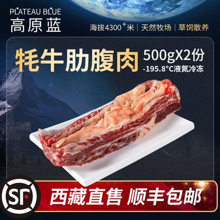 西藏高原蓝牦牛肉1000g真空冷冻新鲜牛肉牛腩非进口牛排整块顺丰