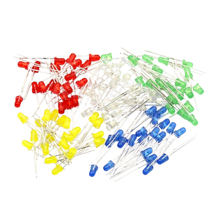 3mm 5mmLED小灯泡发光二极管F3F5红绿黄蓝白色直插指示灯珠元件包
