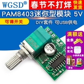 WGSD diy 可USB供电 PAM8403迷你5V数字小功放板模块 DIY