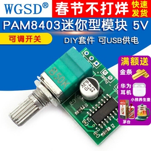 WGSD PAM8403迷你5V数字小功放板模块 DIY 可USB供电 diy